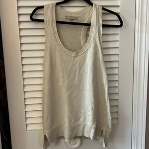 ✨ BANANA REPUBLIC Cream Metallic Sweater Tank — Size M — Chic Knit Shell ✨